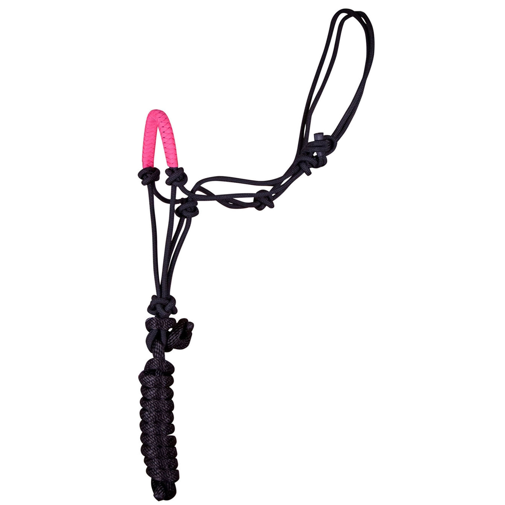 Jeffers Equine Solid Nose Poly Rope Halter with 7' Hot Pink – Durable 3 ...