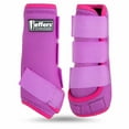 thumbnail image 1 of Jeffers Expression Neon Horse Boots 1 Pair - Purple & Pink, Breathable Neoprene, Secure Strap Closures, Durable Premium Protection for Jump Training & Trail Riding - Front & Hind, Large Size, 1 of 5