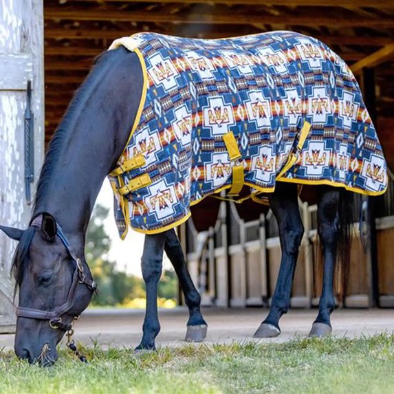 Jeffers Standard Neck Fleece Horse Cooler, 72", Moisture Absorbent, Thunderbird