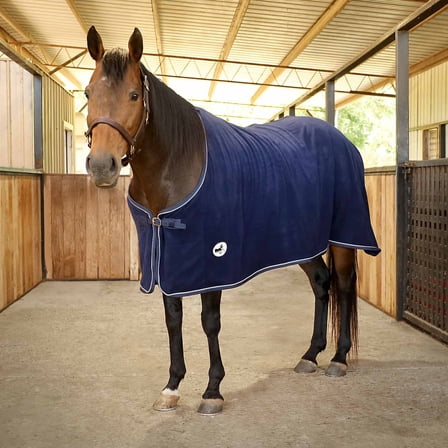 Jeffers Equine Elite Fleece Horse Cooler Blanket, 75", Soft Lightweight, Navy
