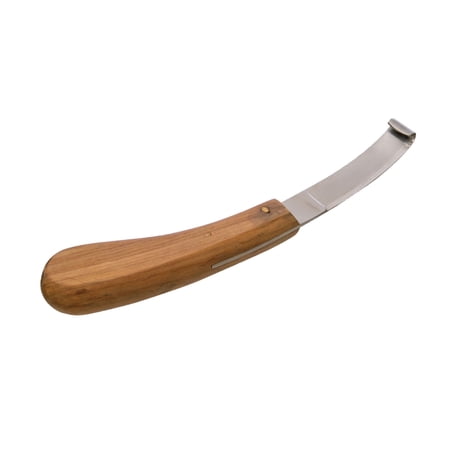 Jeffers Horse Hoof Knife for Hoof Trimming and Cleaning, Farrier Tool with Wooden Handle & Stainless Steel Blade, Grooming Kit Accessory for Horses, Ponies, Livestock - Left Hand Use