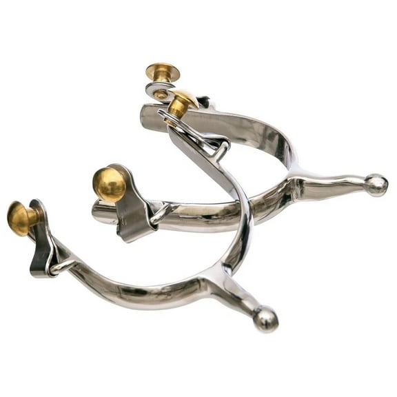 Jeffers Equine Ladies’ 1-1/2" Shank Humane Spurs with Ball End – Stainless Steel Western Horse Riding Accessories for Women, Cowboy Equestrian Tack Gear for Boots, Saddles & Stirrups, Pair
