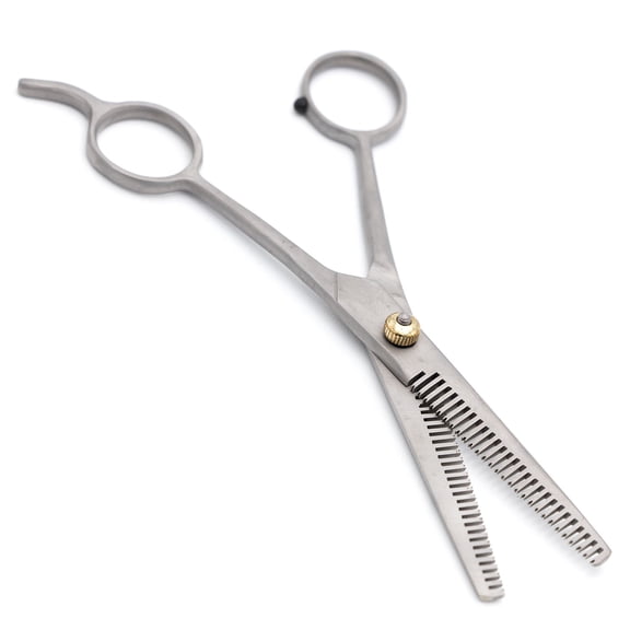 Jeffers Pet Grooming Thinning Shears for Dogs & Cats, 7 Inch Stainless Steel Scissors with 30-Tooth Blade, Adjustable Tension, Finger Rest