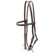 Jeffers LuxeLeather Heavy Oiled Leather Browband Headstall with Water Tie Bit Ends for Horses - Adjustable Western Horse Bridle Headstall, Harness Leather Tack for Riding Training Trail - Full Size