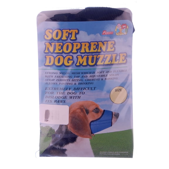 Jeffers Soft Neoprene Dog Muzzle with Adjustable Nylon Strap, Breathable Mesh Pet Muzzle for Dogs, Lightweight Anti Chew, Bark Training, Grooming, Vet, Walking Safety Muzzle, Black - 7.25 inches