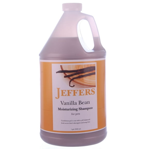 Jeffers Pet Moisturizing Shampoo  Coconut Vanilla Bean Scent, pH Balanced, Soap Free, Detergent Free Dog and Cat Shampoo for Sensitive Skin, Puppies, Rabbits, Ferrets  Grooming, Bathing, 1 Gallon