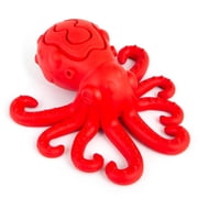 Jeffers Natural Rubber Dog Chew Toy Small Red Octopus   Durable Interactive Fun