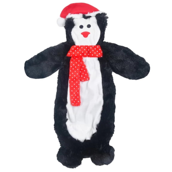 Jeffers Christmas Bear Dog Toy with Squeakers, 12 Inch, Red & White Plush Dog Toy