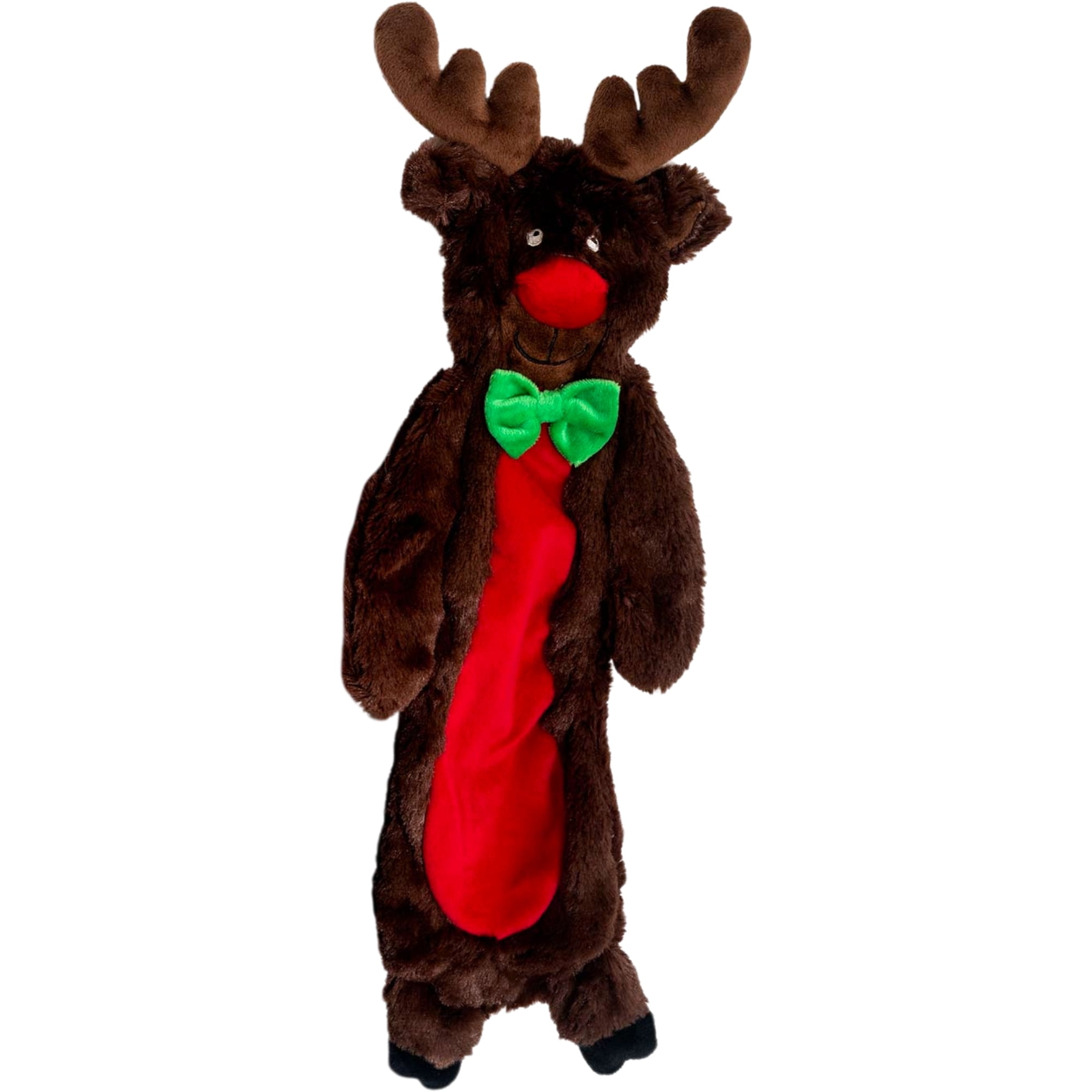 HOLIDAY TIME Christmas Dog Toy – Small Plush With Squeaker – Reindeer, Santa, Snowman, Moose, Slippers