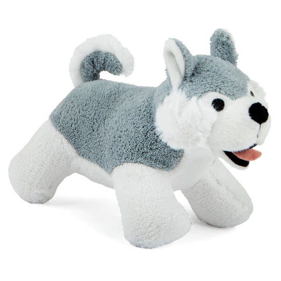 Jeffers Plush Husky Dog Toy with Squeaker, 8 Inch, Gray – Soft & Durable