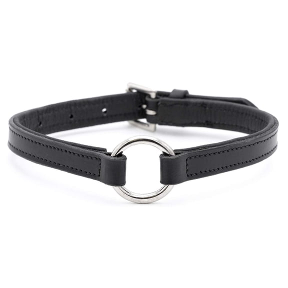 Jeffers Pet Soft Padded Black Leather Dog Collars with O-Ring & Metal Hardware, 1" x 22" - Genuine Drum Dyed Cowhide, Adjustable Leather Collar for Dogs for Walking, Training, & Outdoor Use