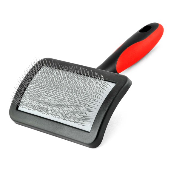 Jeffers Soft Pin Universal Slicker Brush for Dogs & Cats, Grooming Brush for Sensitive Skin, Remove Mats, Loose Fur, & Dead Hair, Tangle Detangler, Safe Grooming Tool - Medium 4¼" x 2½"