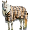 thumbnail image 1 of Jeffers Pony Poppins Solaris 1200 Denier Turnout Blanket, 240 gram Polyfill, Brown & Cream Plaid 45" - Waterproof, Breathable Horse Blanket - Ideal Protection for Winter, Wind & Rain, Medium weight, 1 of 8