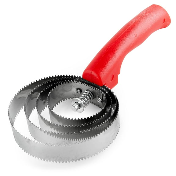 Jeffers Equine Reversible Shedding Curry Comb for Horses or Goats, Pets  Dual Sided Stainless Steel Blade Tool for Grooming, Dirt & Hair Removal  Spring Action Handle  Red Handle