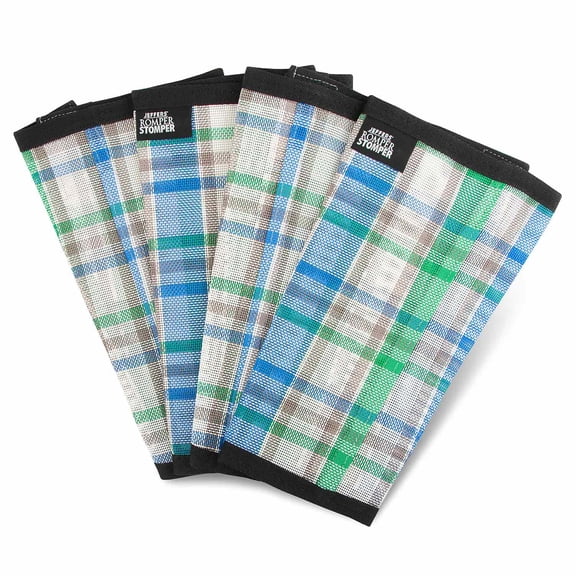Jeffers Romper Stomper Fly Boots for Horses, 4-Pack, Small, Green/Tan Plaid