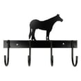 thumbnail image 1 of Jeffers Wall Mount 4 Hook Horse Tack Rack, Horse Standing - Black Metal Organizer for Bridles Halters, Reins, Lead Ropes, Stable, Garage, Farmhouse, 1 of 7