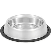 Jeffers No Skid / No Tip Stainless Steel Pet Bowl | 1 Quart | 77050 - Extra - Wide Rubber Base for Dogs & Cats | Durable, Non- Toxic, Rust Resistant & Dishwasher Safe