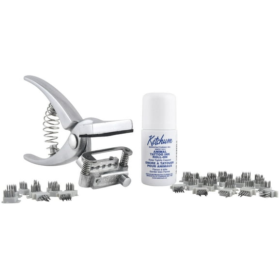 Jeffers Small Animal Tattoo Outfit with Ear Release | A to Z letter set | Fits 5/16" applicators