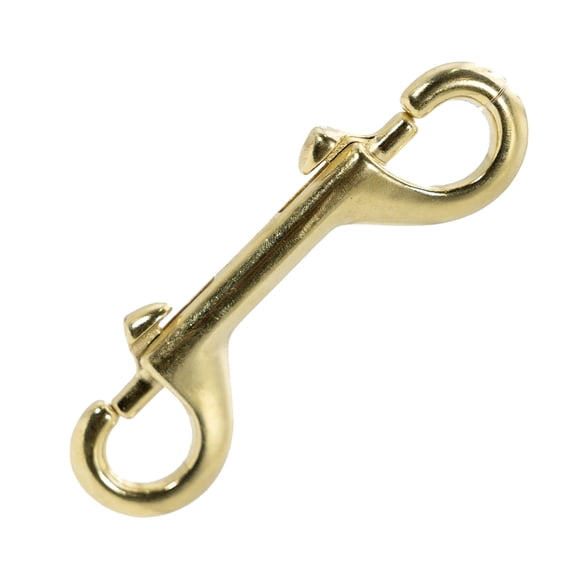 Jeffers Double Ended Bolt Snaps 4", Solid Brass Metal Snap Hooks for Horse Tack, Dog Leash, Rope, Chain, Bucket, Keychain, Lanyard, Camping, Fishing, Outdoor, DIY, Crafts, Hardware - 6 Pack