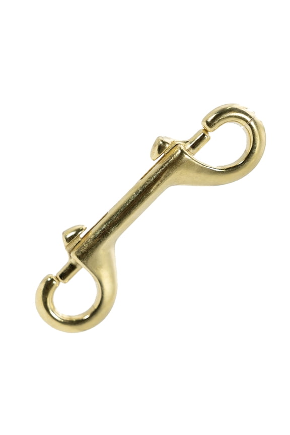 Double Ended Bolt Snaps 4", Solid Brass Metal Snap Hooks for Horse Tack, Dog Leash, Rope, Chain, Bucket, Keychain, Lanyard, Camping, Fishing, Outdoor, DIY, Crafts, Hardware - 6 Pack