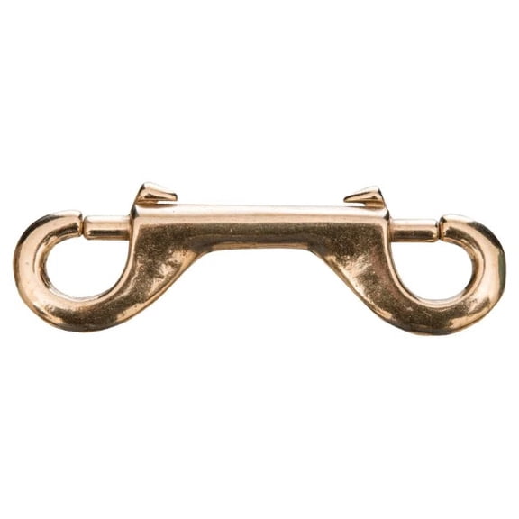 Jeffers Double Ended Bolt Snaps 4", Solid Brass Metal Snap Hooks for Horse Tack, Dog Leash, Rope, Chain, Bucket, Keychain, Lanyard, Camping, Fishing, Outdoor, DIY, Crafts, Hardware - 6 Pack