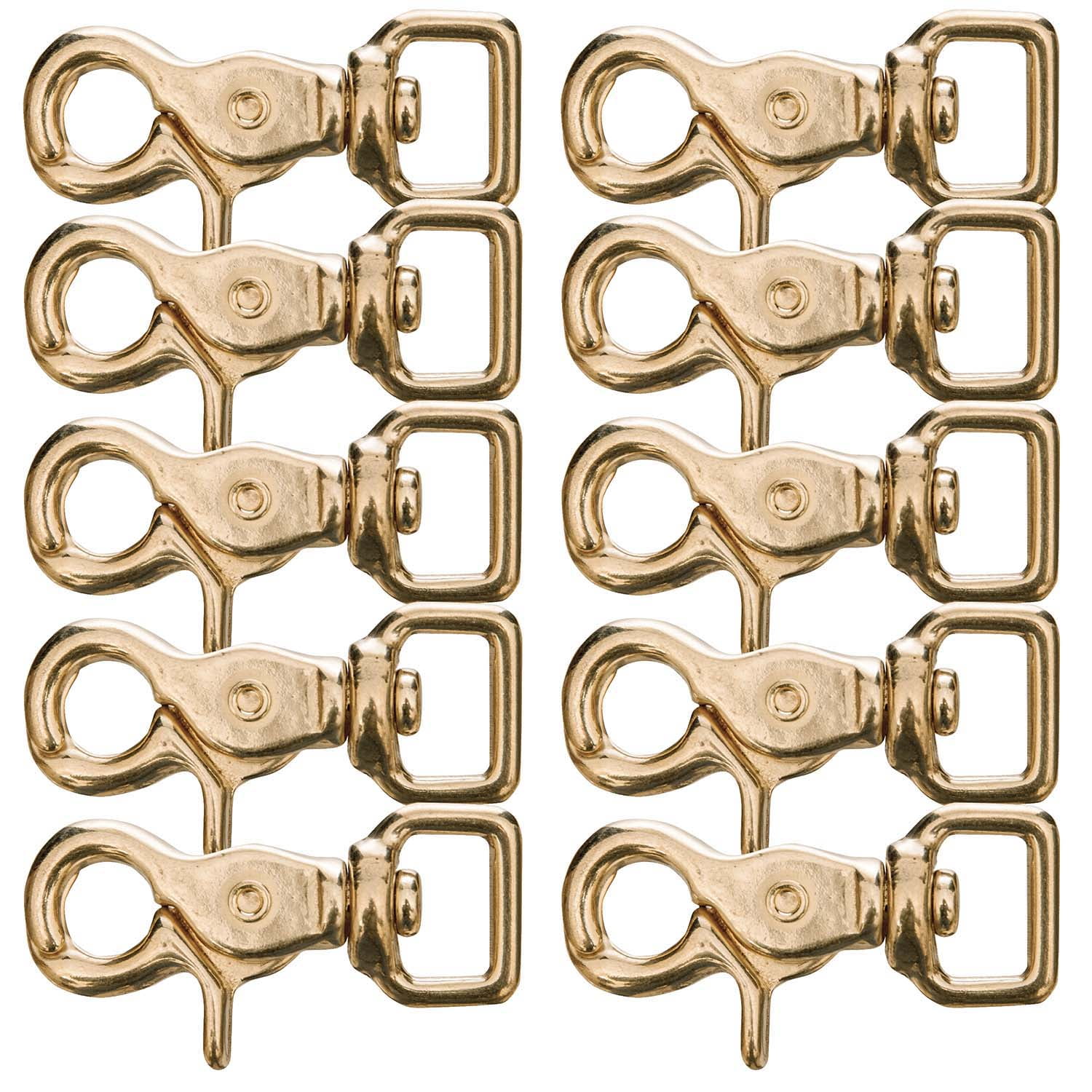 Jeffers Solid Brass Trigger Snap with Square Swivel Eye – Heavy Duty ...
