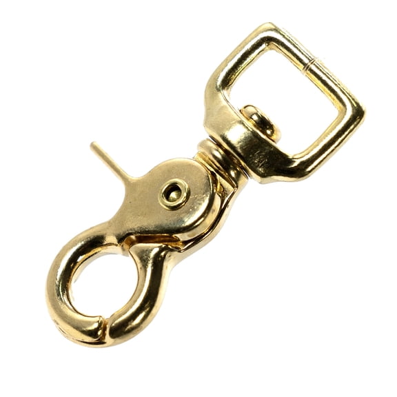 Jeffers Solid Brass Trigger Snap with Square Swivel Eye – Heavy Duty Zinc Plated Clip for Tack, Dog Leash, Rope, Horse Tack, Farm, Pet, Backpack, Hardware, Home Use - Brass A, 5/8" - 1 pack