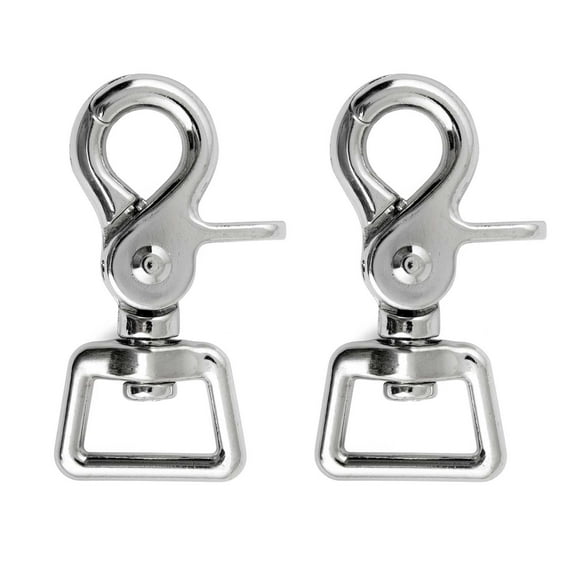 Jeffers Trigger Snap Clip 2.5" with Swivel Square Eye – Nickel Plated for Rope, Pet Leash, Keychain, DIY, Camping, Tools – 5/8" 2 Pack