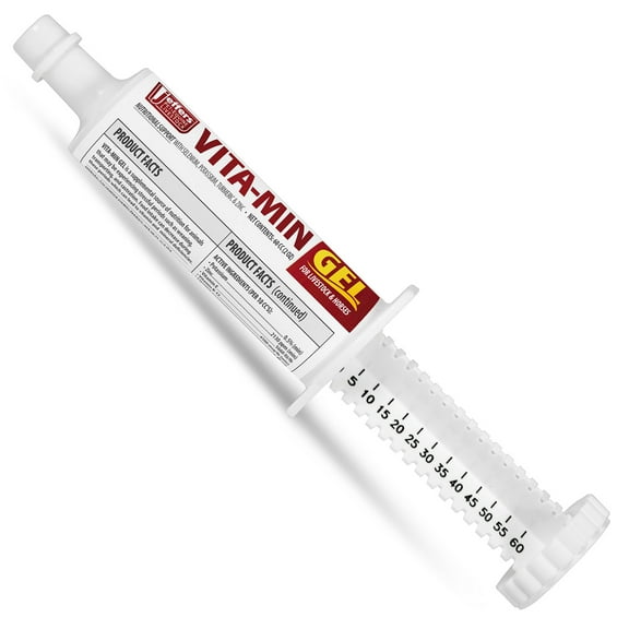 Jeffers Vita-Min Gel for Livestock & Horses – Multivitamin & Mineral Supplement with Selenium, Zinc, Potassium & Turmeric – Easy Oral Gel for Cattle, Goats, Sheep & Pig – 60 CC (2 OZ) Tube