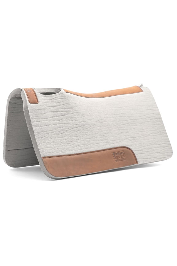 WoolLuxe 100% Wool Felt Saddle Pad for Horses, 32" x 32" – Shock Absorbing, Breathable Equestrian Pad Horse Back Protection for Comfort During Riding, Training, & Competition - Cream