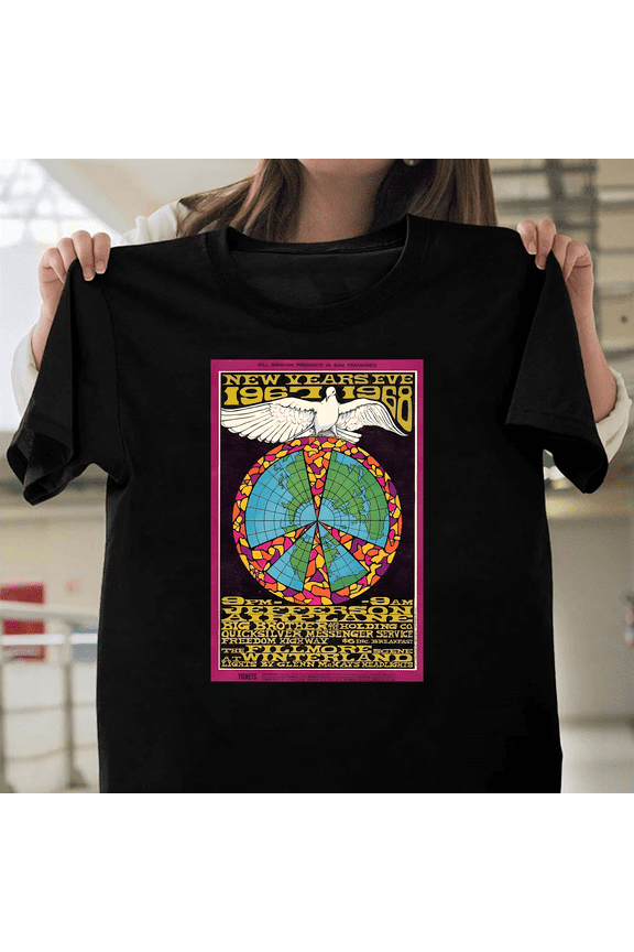 Jefferson Airplane Psychedelic Rock Band White Rabbit Grace Slick 60s Logo V1130402 Unisex T-Shirt, Size Up to 5XL
