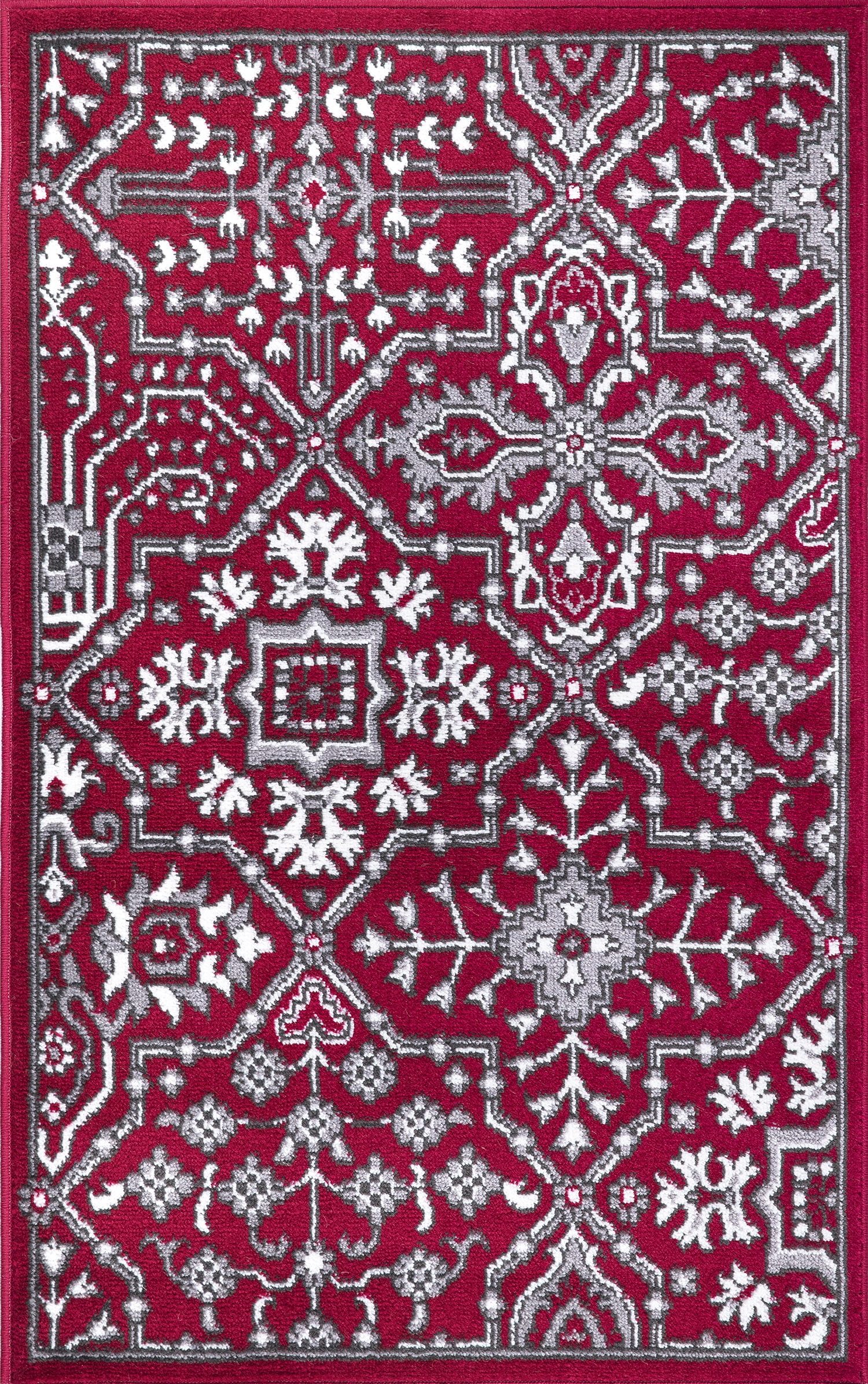 Jefferson Collection Athens Red 3 ft. x 5 ft. Area Rug