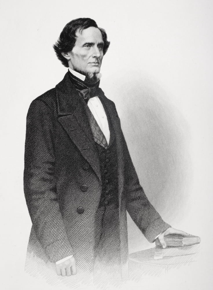 Jefferson Davis 1808 To 1889 President Of The Confederate States Of America During The American Civil War From Photograph By Matthew Brady Canvas Art - Ken Welsh Design Pics (12 x 17)