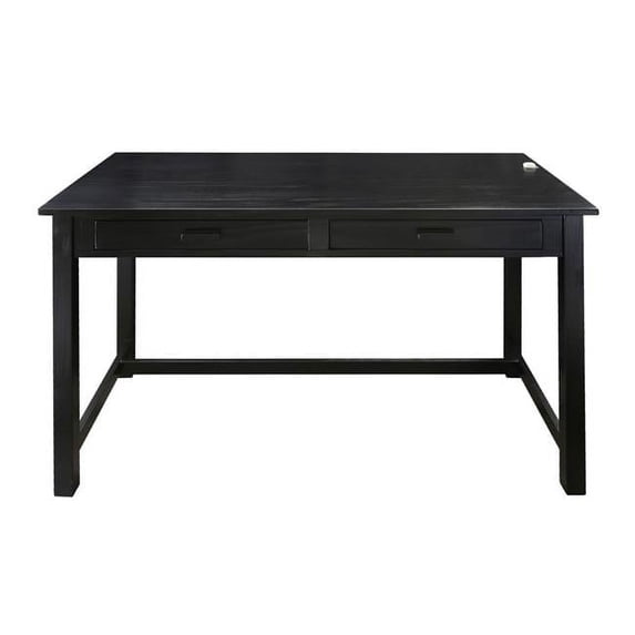 Jefferson Work Desk with Concealed Side Drawer, Concealment Furniture - Black