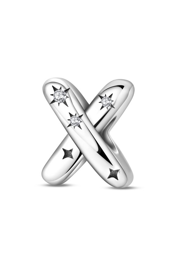 Charm 925 Silver Star Light English alphabet for Bracelets Necklace, Women Gifts for Wife Mom,X,Xenia,Star Light,X,Xenia