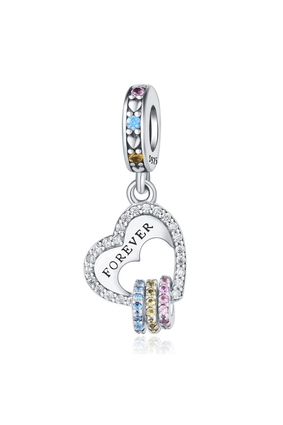 Charm for Women Bracelet Necklace Mom Valentine's Day Heart Pendant,FOREVER,True love lasts forever