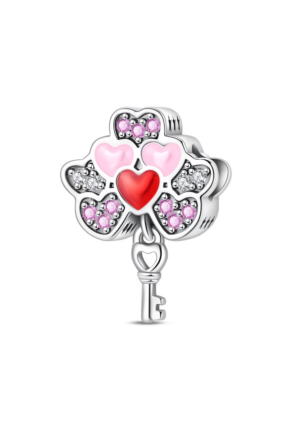 Charm for Women Bracelet Necklace Valentine's Day Pink Heart Pendant,True Love Confession
