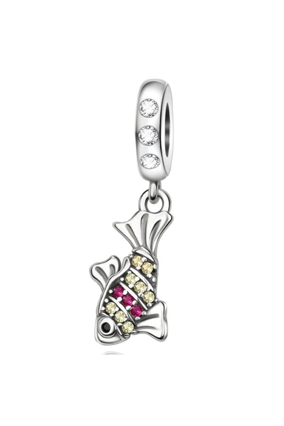 Charm for Women Bracelets 925 Sterling Silver Marine Animals Dangle Pendant,Clown Fish,Vitality,Clown Fish,Vitality