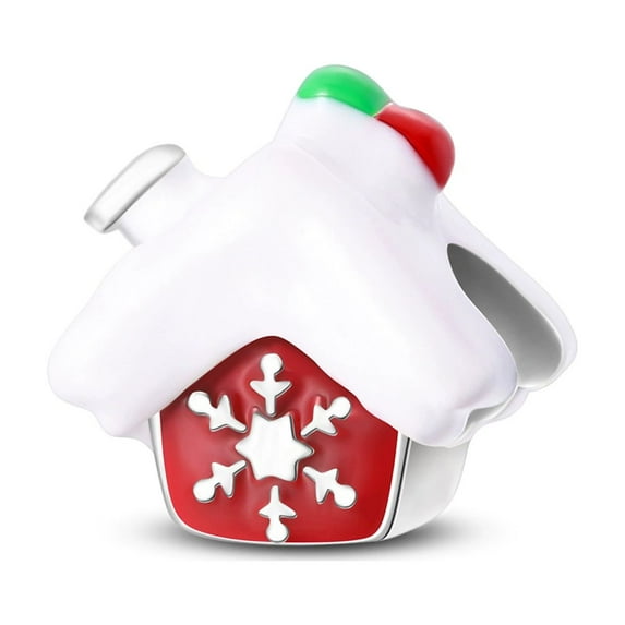 Jeffery Charms 925 Silver Christmas Santa Claus, sled, reindeer, snow house, gift box Pendant for Women Snake Bone Chain Bracelets and Necklaces,Christmas