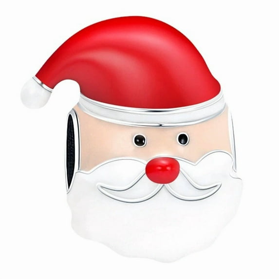 Jeffery Charms 925 Silver Christmas Santa Claus, sled, reindeer, snow house, gift box Pendant for Women Snake Bone Chain Bracelets and Necklaces,Red Hat Santa Claus,Christmas