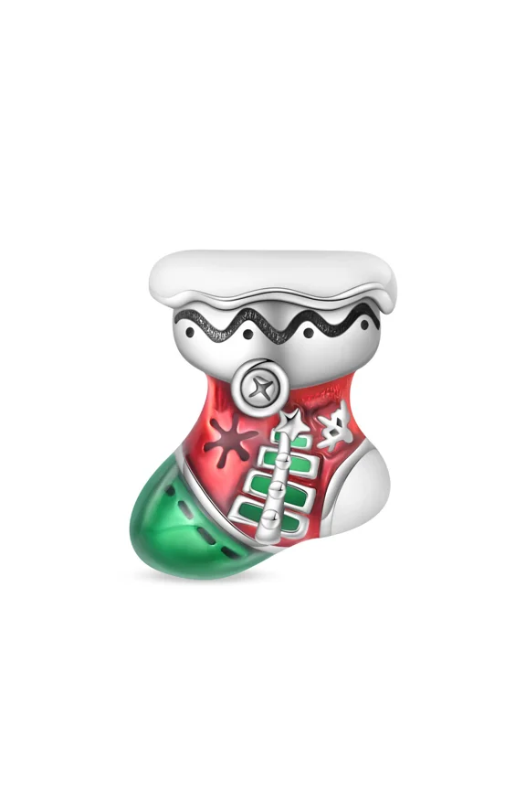 Charms Christmas Hat, Gloves, Socks 925 Silver Pendants for Women Bracelet and Necklace,Christmas Tree Socks,Christmas