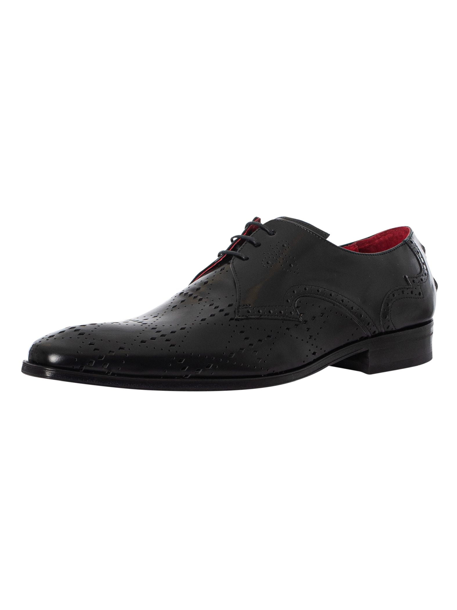 Jeffery West Brogue Polished Leather Shoes, Black - Walmart.com display picture 1