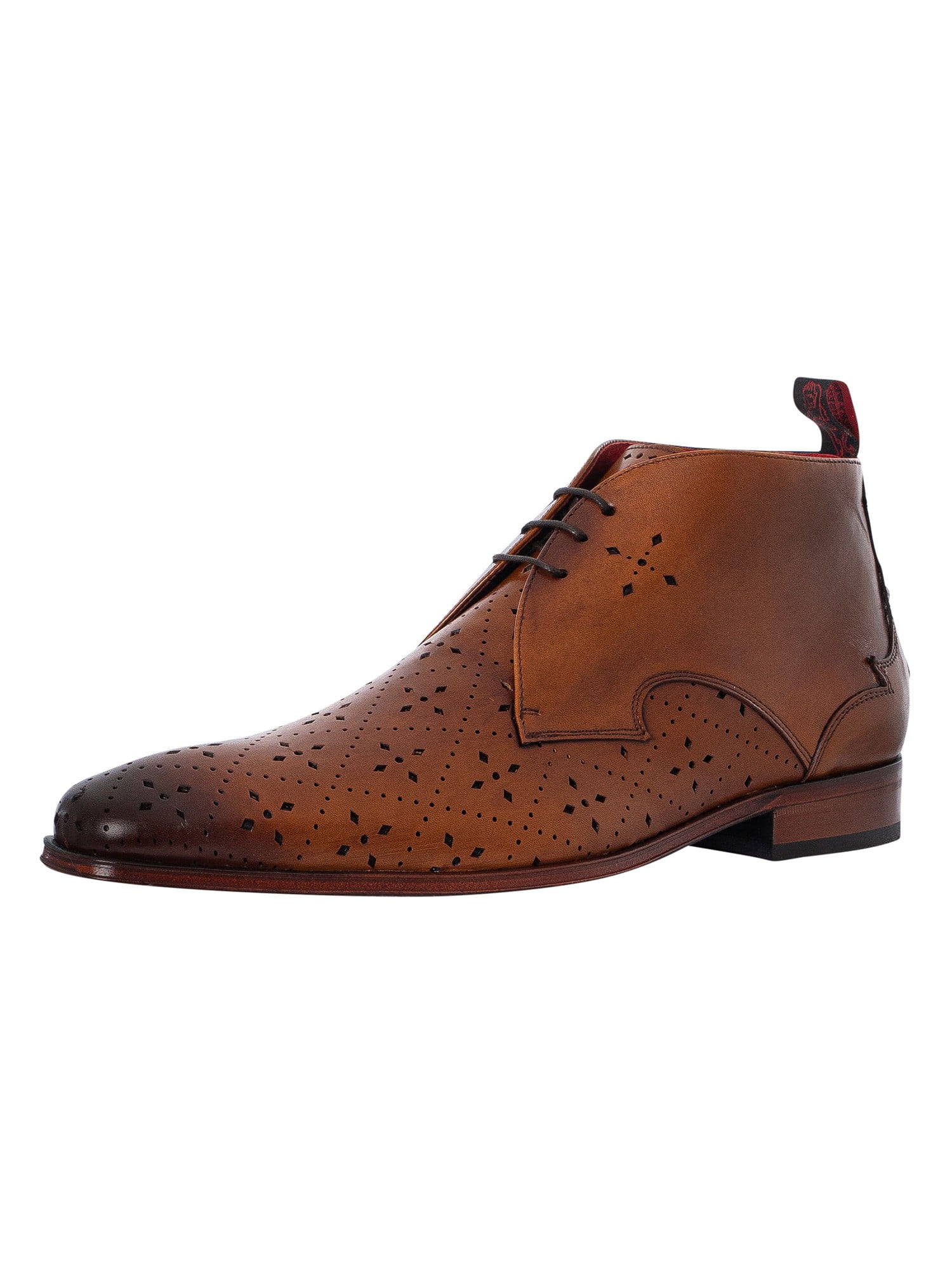 Jeffery West Chukka Diamond Leather Boots Brown