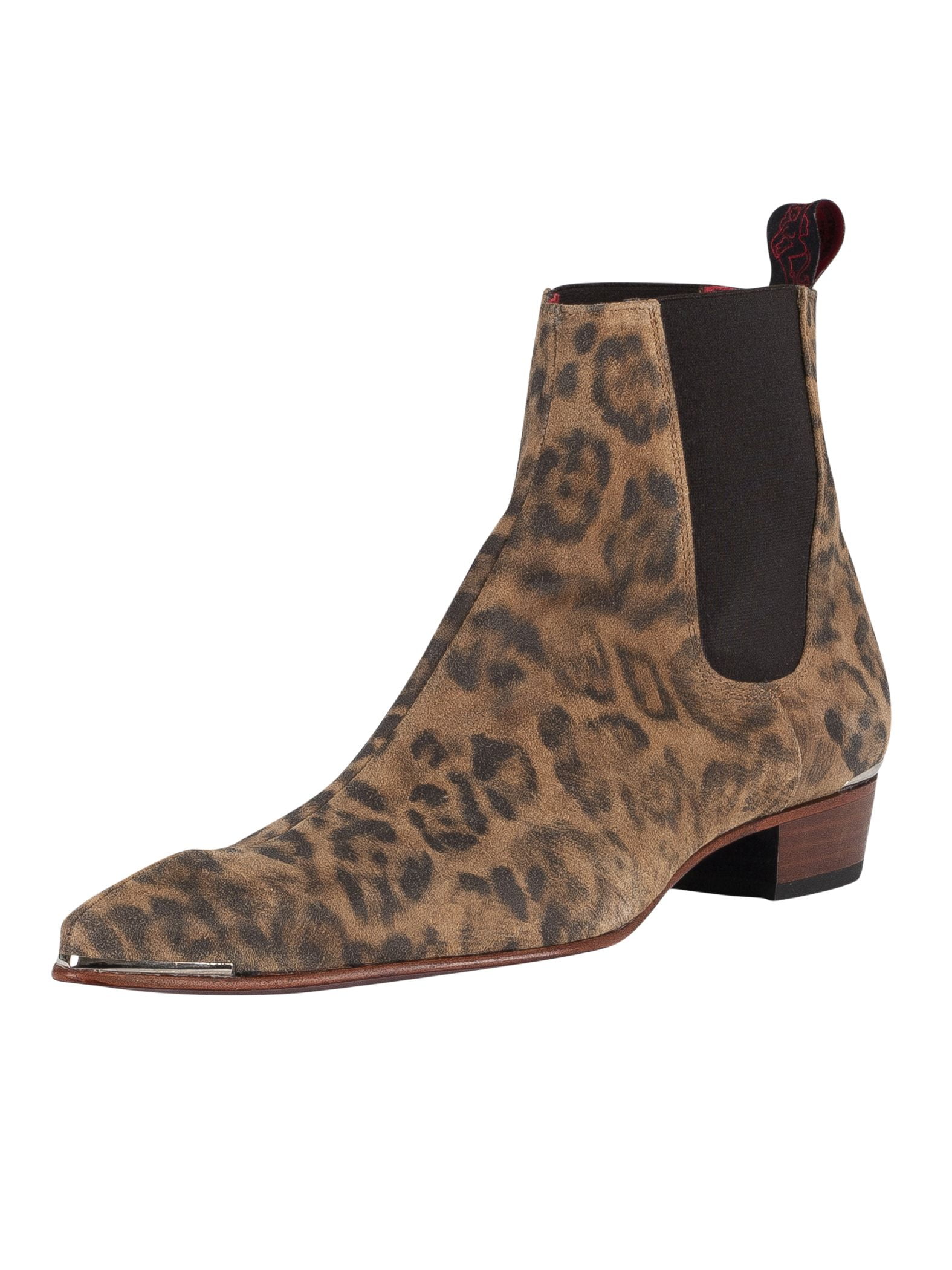 Jeffery West Leopard Print Chelsea Boots, Brown - Walmart.com