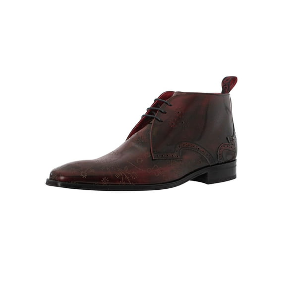 Jeffery West Polished Leather Detail Brogue Shoes, Red