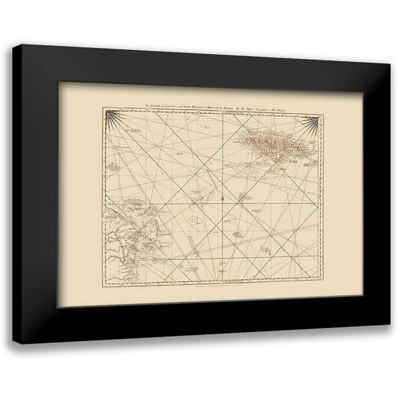 Jefferys 14x11 Black Modern Framed Museum Art Print Titled - Mosquito Coast Caribbean Jamaica - Jefferys 1775