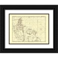 thumbnail image 1 of Jefferys 18x14 Black Ornate Wood Framed with Double Matting Museum Art Print Titled - Florida Peninsula Gulf of Florida Bahamas US, 1 of 4