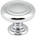 thumbnail image 1 of 1-1/4" Diameter Button Cabinet Knob. Packaged with one 8-32 x 1" and one 1-1/..., 1 of 7
