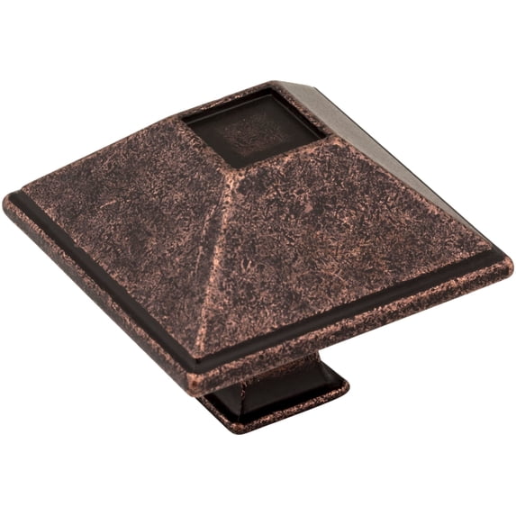 Jeffrey Alexander 602 Tahoe 1-1/2" Pyramid Square Rustic Cabinet Knob / Drawer Knob -