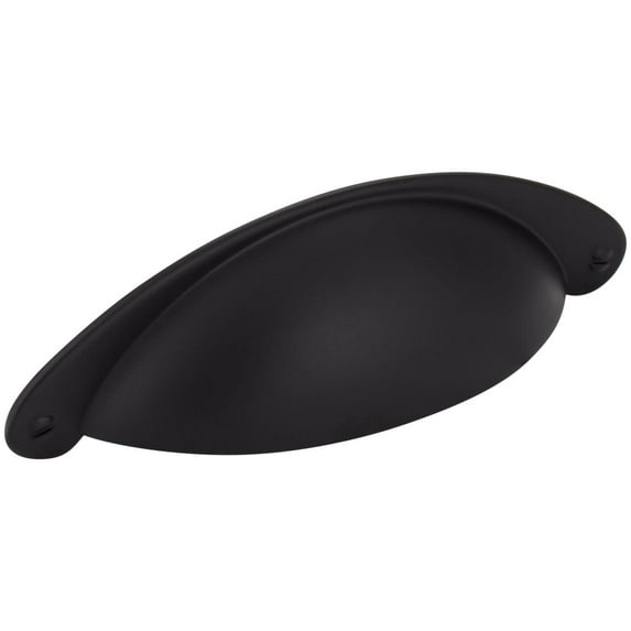 Jeffrey Alexander Lyon 3 Inch Center to Center Black Cabinet Cup Pull 8233BLK